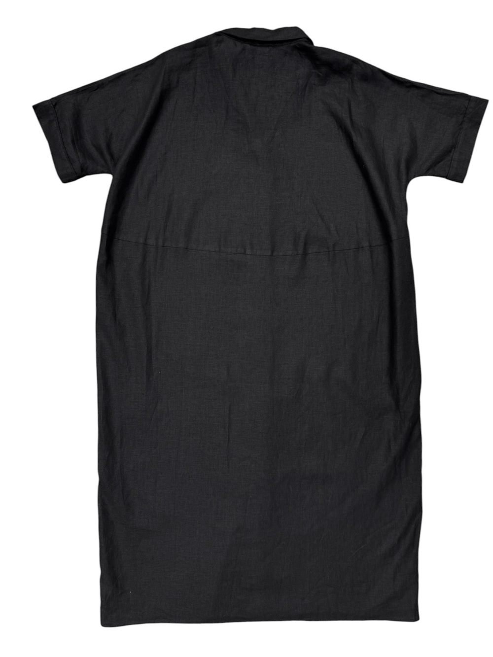 COS 100% Linen Summer Black Maxi Shirt Dress Oversized Size S - Picture 2 of 7